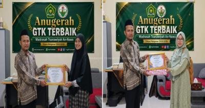 Apresiasi Dedikasi dan Prestasi, MTs An-Nawa Serahkan Hadiah dan Sertifikat GTK Terbaik Tahun Ajaran 2025/2026